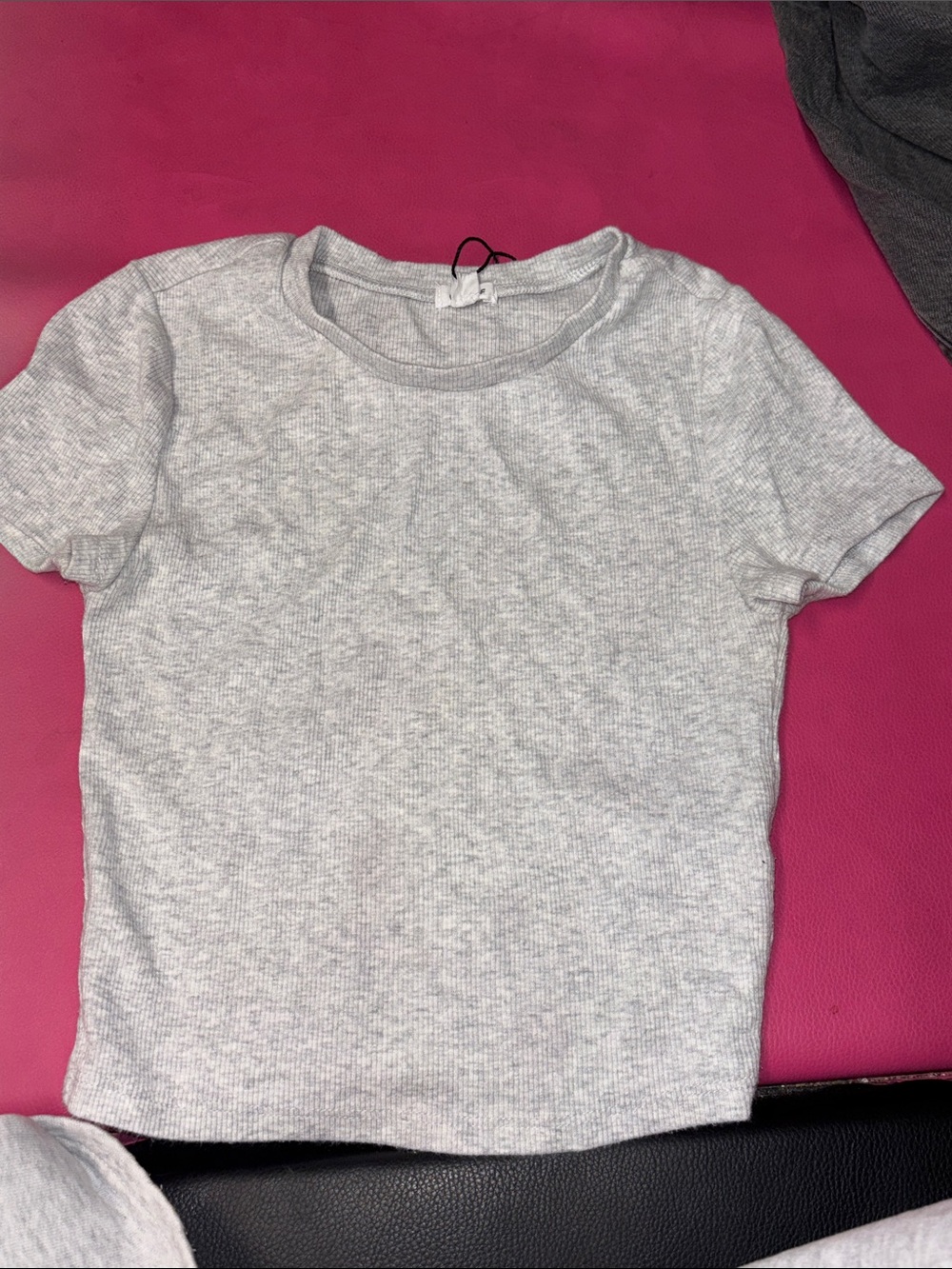 Garage Light Gray Ribbed Crop Top